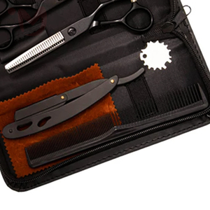 Ensemble de ciseaux de coiffure noir mat de 6,0 pouces en acier inoxydable, outil professionnel de coupe de cheveux pour salon de coiffure - Product Image 3