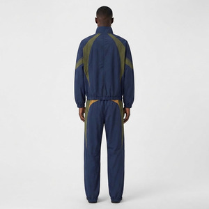 Custom Logo Unisex <b>Retro</b> Color Block <b>Tracksuit</b> 2 Piece Full Zip Jacket Jogger Pants Private Label Manufacturer - Product Image 4