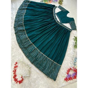 ชุดราตรีสี Rama สวยสวยงาน gotta patti lehenga choli สำหรับปาร์ตี้ - Product Image 6