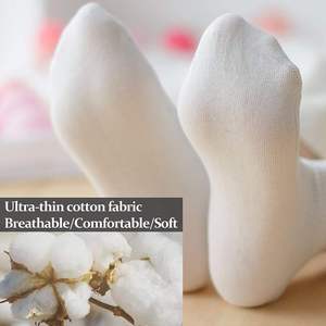 8 paires de chaussettes fines en coton sans couture pour femmes, chaussettes hautes à la cheville, chaussettes de sport douces pour le yoga, en couleurs bonbons - Style décontracté - Product Image 3