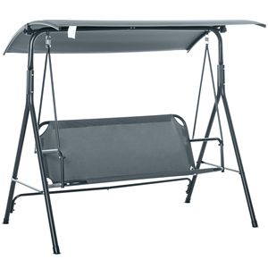 Columpio de Porche para 3 Personas con Soporte, Estilo Cómodo, Inclinación Ajustable, Toldo para Patio o Porche - Product Image 1