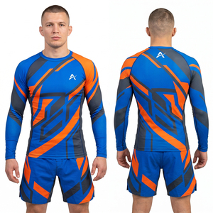 Custom Logo Workout Gi Bjj Mma Short Sleeve Rash Guard for Men - Product Image 1