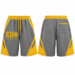 Chi Eta Phi Green Cotton <b>Shorts</b> With <b>Yellow</b> Trim Drawstring Waist Casual Style <b>Men's</b> Printed Logo Front And Back - Product Image 4