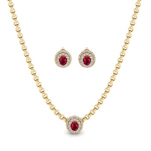 Parures de bijoux REYES Custom Design en argent sterling 925 avec moissanite VVS, pierres ovales de 2,65 carats, boucles d'oreilles et bague en rubis pour elle - Product Image 4