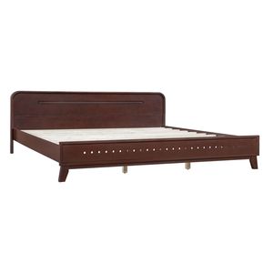 Letto Matrimoniale in Legno Massello di Pino Noce Scuro, Stabile e Robusto, Senza Necessità di Rete a Doghe - Product Image 5