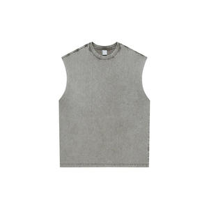 เสื้อกล้ามคอกลมสีชมพูสำหรับผู้ชาย เสื้อถักลำลองสีพื้นแบบไม่มีแขน - Product Image 5