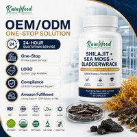 Rainwood Shilajit Sea Moss Bladderwrack Black Seed Capsules Pemasok Grosir OEM