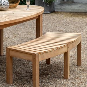 Banc de patio moderne en teck massif courbé 2 places pour extérieur - Product Image 2