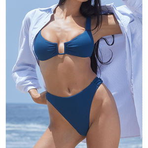 Women's V Neck Bikini Set Two Piece Swimwear Adjustable Strap <b>Beach</b> Bathing Suit for Women - Product Image 1