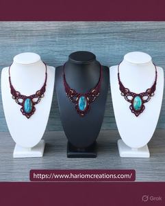 Collier bohème multicouche en perles turquoise, collier ethnique vintage avec pendentif pour femme - Product Image 2