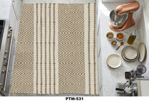 พรมทอมือจากผ้าฝ้าย PTM-531 ดีไซน์ทันสมัย ใช้สำหรับสวดมนต์และเดินทาง ด้านหลังแบบกลับด้านได้ ตกแต่งบ้าน - Product Image 3