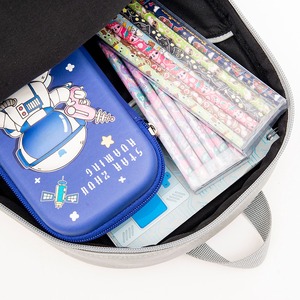 Cartoon Kindergarten <b>Children</b>’s <b>Backpack</b> Cute Animal Design Leather Gray Elephant Bag - Product Image 3