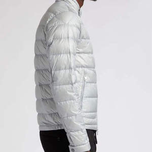 Veste d'hiver matelassée en duvet pour homme, col montant, fermeture éclair, extérieur en nylon - Product Image 3
