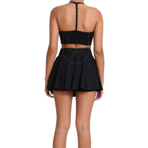 Women Tennis Skirt <b>Set</b> Breathable Sports Outfit Quick Dry Gym Training Active Wear Tennis Skirt <b>Set</b> - Product Image 2