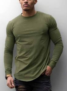 Vêtements de sport pour hommes, coupe ajustée, manches longues, en tissu biologique vintage, sérigraphié, tricoté, compressé, pour la musculation et la gym - Product Image 3