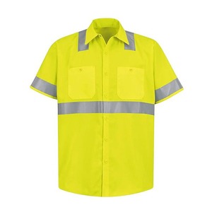 Camisetas de Seguridad para la Construcción de Carreteras, Alta Visibilidad, 100% Algodón, Logotipo Personalizado Impreso, Diseño Sólido, Manga Larga y Corta - Product Image 3