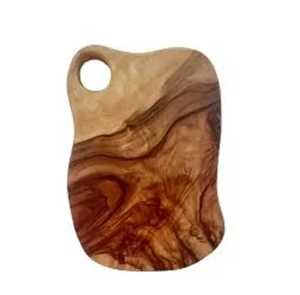 Olive Wood Rustic Cutting Board Irregular Wavy Edge Charcuterie Serving Platter with <b>Corner</b> Hole Dishwasher Safe 1.5cm Thick - Product Image 1