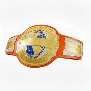 Ceinture de championnat de poids lourd en cuir véritable pleine longueur avec plaques métalliques en laiton - Product Image 2