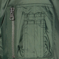 Blouson bomber vert personnalisé pour homme, couleur unie, col montant, fermeture éclair, style décontracté, imperméable/nylon/acrylique
