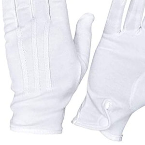 Gants maçonniques Past Master en coton blanc avec symbole brodé à la main - Product Image 3