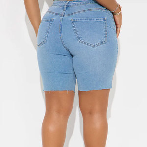 100% Breathable <b>Material</b> Made Women <b>Denim</b> Shorts / Regular Length Reasonable Price Women <b>Denim</b> Shorts MADE By pakistan - Product Image 4