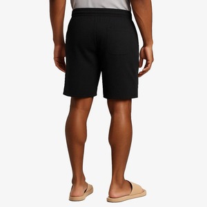Pantalones cortos Bermuda de algodón de color liso para hombre con cintura con cordón y bolsillos estilo casual - Product Image 2