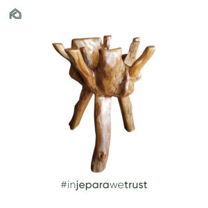 Mesa de Comedor de Raíz de Teca de Madera Sólida Exótica de Indonesia con Cubierta de Vidrio, Juego de Muebles de Comedor para Exteriores Ecológicos de Estilo Antiguo - Product Image 3