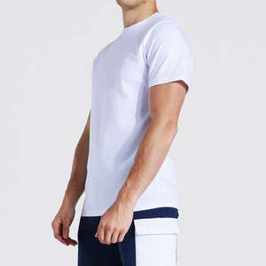 Conjunto de Camiseta Deportiva Casual de Cuello Redondo para Hombre, 100% Algodón, Secado Rápido, Ligera, Lisa, Transpirable, Ideal para Verano - Product Image 1