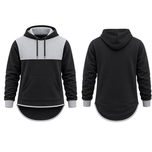 Sweat à capuche personnalisé pour homme en 100 % coton, coupe longue, épais, en polaire, respirant et écologique - Product Image 2