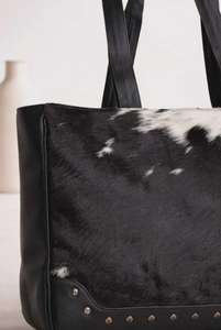 Bolso Tote de Cuero Genuino de Alta Calidad con Pelo, Bolso de Hombro para Mujer con Cierre de Cremallera y Bordado, Verano Otoño LHTB-0011 - Product Image 3