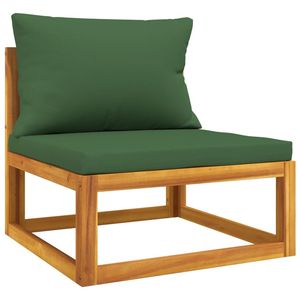 Conjunto de Muebles de Jardín de Madera Natural con Cojines Verdes - Product Image 5