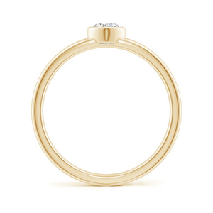 Anillo Solitario Minimalista con Diamante Cultivado en Laboratorio, Corte Corazón, Engaste en Bisel, Oro 10K/14K/18K, Plata 925/935, Rodio, para Boda o Compromiso - Product Image 3