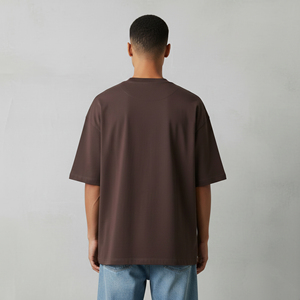 T-shirt pour homme en coton 100% lourd 210GSM, écologique, séchage rapide, coupe ample, couleur unie, col rond, respirant, personnalisable - Product Image 6
