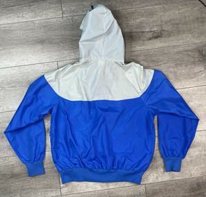 ชุดวอร์มกันลมวินเทจ2ชิ้นเสื้อแจ็คเก็ตมีฮู้ดสีฟ้าสีเทาผ้าตาข่ายระบายอากาศได้อย่างรวดเร็วแห้งเร็ว - Product Image 4