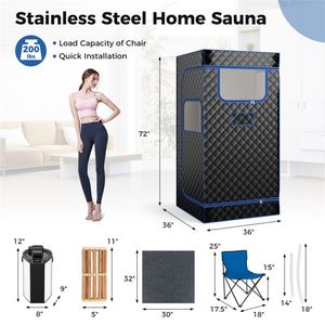 Tenda Sauna Portatile Nera, Comoda Coperta Sauna per Uso Domestico - Product Image 5