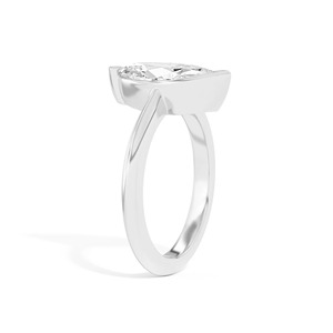 Bague en or massif 14 carats avec diamant taille marquise et serti semi-biseauté pour fiançailles, mariage et anniversaire - Cadeau de luxe certifié IGI - Product Image 5