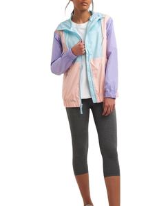 Wholesale Breathable Color Block Nylon Running Anorak Hooded Windbreaker <b>Jacket</b> For Women - Product Image 6