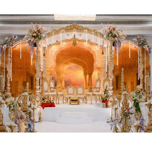 Mandap con Adornos de Bigote, Decoraciones Elegantes para Bodas, DST Exports, Fácil Instalación, Mandaps Dorados para Bodas con Pasillo y Pilares, EE. UU. y Reino Unido - Product Image 2