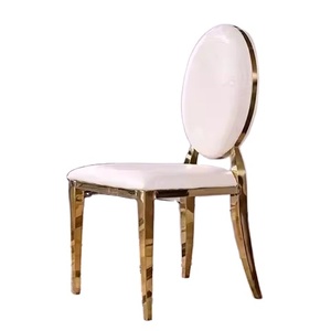 Chaise de salle à manger moderne de luxe en métal doré avec pieds coniques pour hôtel et restaurant, utilisation intérieure/extérieure - Product Image 1