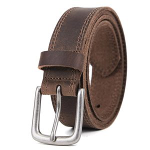 Cinturón de Cuero de Vaca de Alta Calidad, Diseño Clásico, Hecho a Mano, Color Marrón, Casual, de Lujo, para Hombre, 2026, Impermeable y Transpirable - Product Image 1
