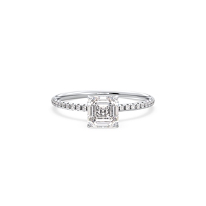 Bague de fiançailles REYES Fine Jewelry en argent sterling 925, taille Asscher, moissanite 1,32 carat, pour femme, certifiée GRA. - Product Image 2
