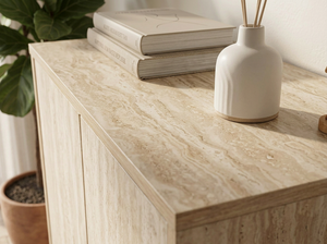 Modern 2 Door Chipboard MDF <b>Shoe</b> Cabinet <b>Storage</b> Organizer SC233 Travertine Beige Entryway <b>Shoe</b> <b>Rack</b> Knock Home Furniture - Product Image 3