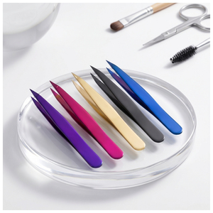 Pinza profesional para cejas, pinza de depilación de acero inoxidable, herramienta cosmética para depilación facial y de vello encarnado. - Product Image 1