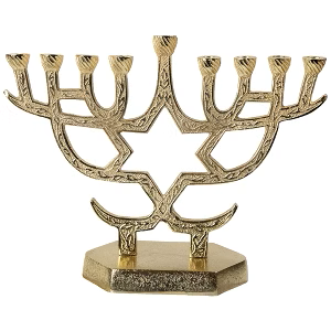 Candelabro Menorah de Metal Dorado Vintage, Decorativo para Hanukkah, Elegante y Clásico para Exhibición en el Hogar - Product Image 5
