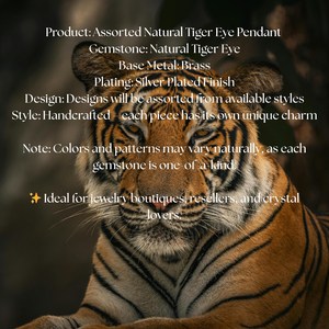 Colgante de Ojo de Tigre Natural al por Mayor, Amuleto de Piedra Preciosa Hecho a Mano para la Creación de Joyas, Estilo Bohemio, Colgante al por Mayor para Bodas de Mujer - Product Image 2