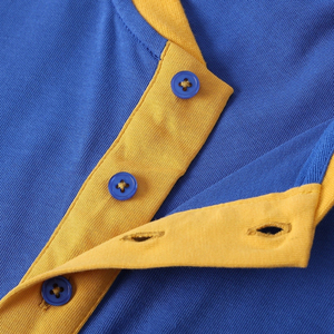 SGRho Royal Blue <b>Gold</b> Premium Henley Shirt Short Sleeve Button Placket Greek Letter Sorority Casual College Baseball Style - Product Image 5