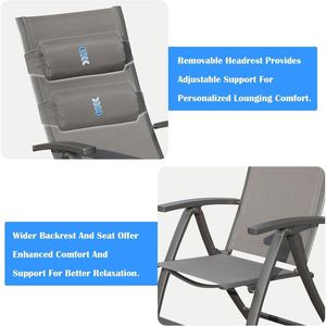 Set di 2 Sedie Pieghevoli da Patio con Seduta in Tessuto Textilene per Uso Esterno - Product Image 2