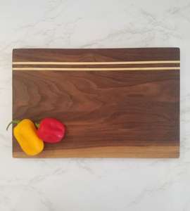 Planche à découper rectangulaire en noyer massif, épaisseur 1,3 cm, compatible lave-vaisselle, non toxique - Product Image 3