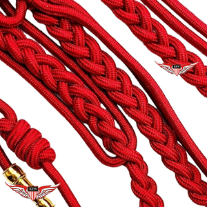 Cordon d'aiguillette rouge tressé pour défilé avec embout en laiton, cordon d'aiguillette rouge avec embout en laiton - Product Image 4