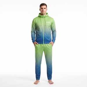 Men's Sublimation Gradient Sports Tracksuit Hooded <b>Jacket</b> Matching Trousers Gym Fitness <b>Workout</b> Athletic Wear - Product Image 5